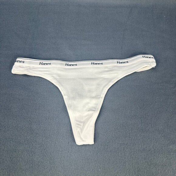 Hanes Other - Hanes Womens Size Small 5 Panty Thong Cotton Stretch White New Without Tags